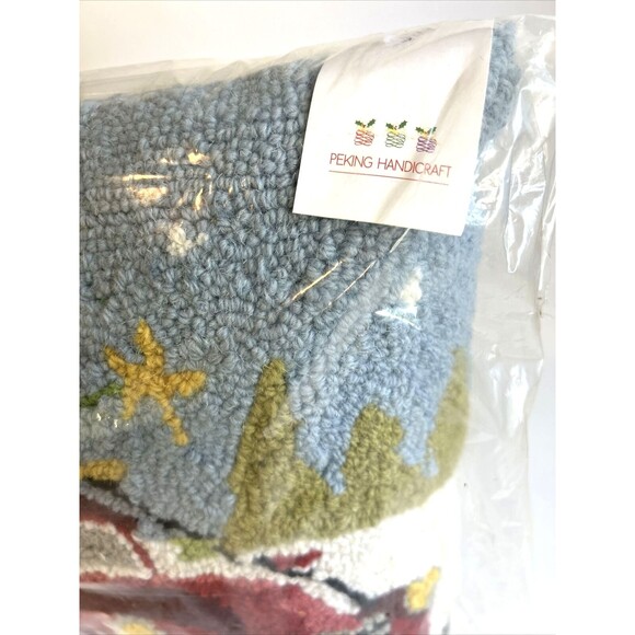 NWT Peking Handicraft Hook Pillow Holiday Christmas Theme Truck Tree Gorgeous! - Picture 3 of 8